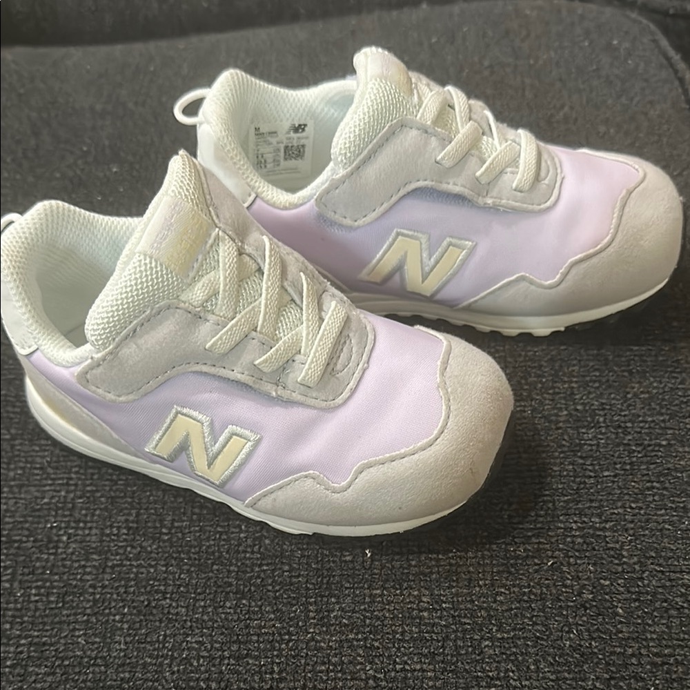New Balance toddler Lavender and Light Gray Sneakers